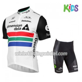 Set Wielershirt + Fietsbroek Kort 2017 Dimension Data Zuid-Afrikaans kampioenschap Kids